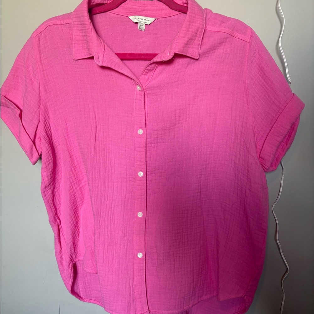 Lucky Brand Fuchsia Button-Down Shirt